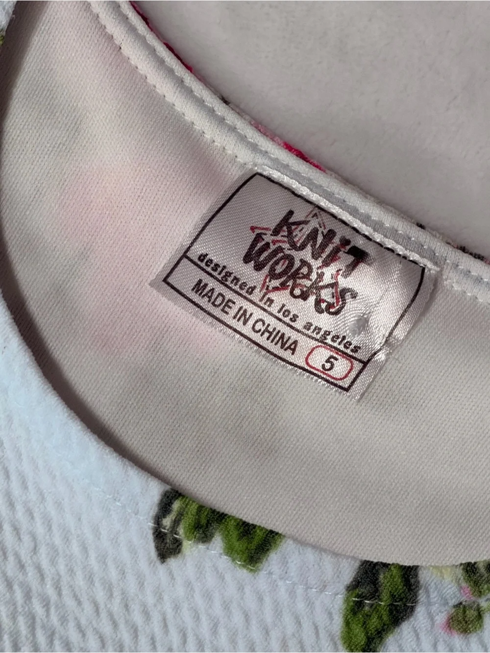Knitworks Light Blue Fit-and-Flare Dress with Pink Rose Print